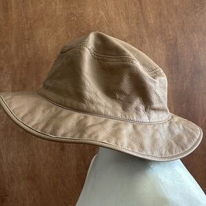 Soft vintage leather bucket hat from Barney’s New York from the mid 90s.
